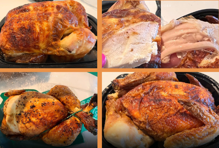 Five succulent rotisserie chickens, each vying for the crown of the most delectable